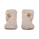 Beige Extra Chunky Slippers Handmade with six strands of wool and bamboo. Front view