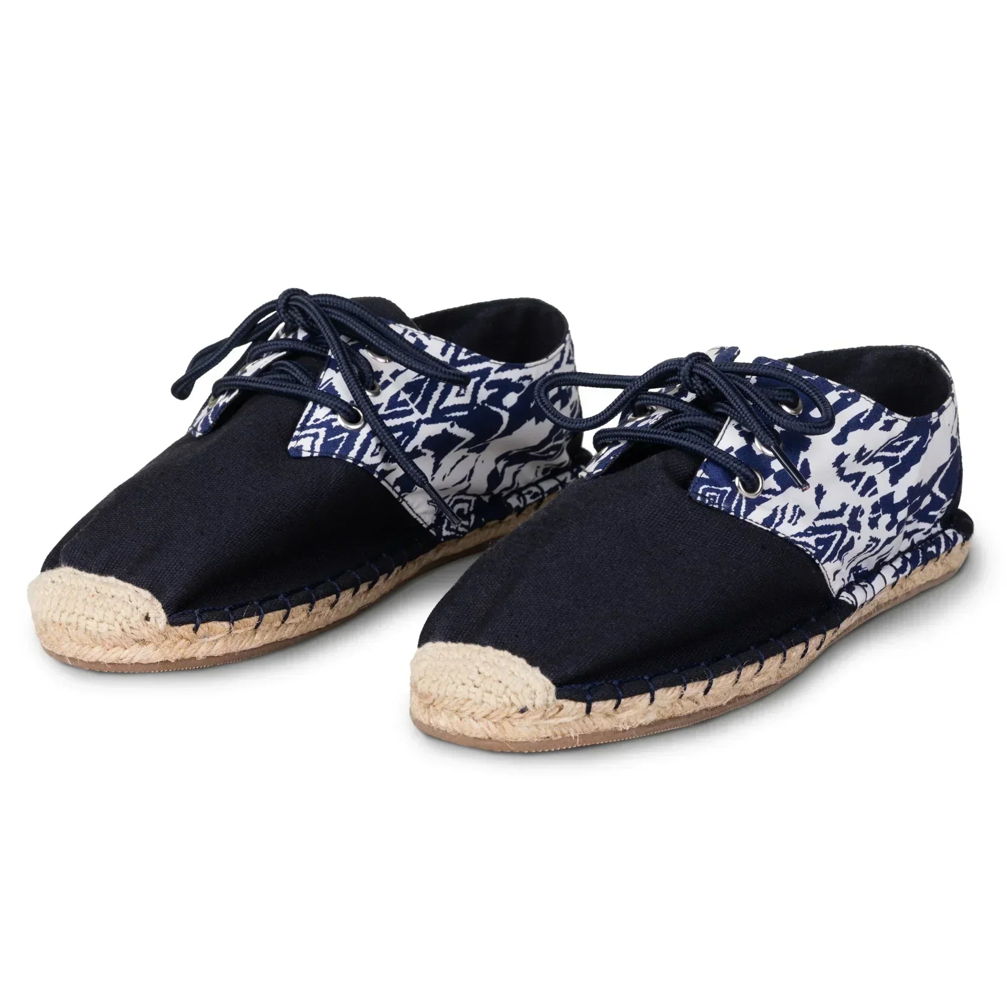 Blue Lace Up Espadrilles Unisex view from side