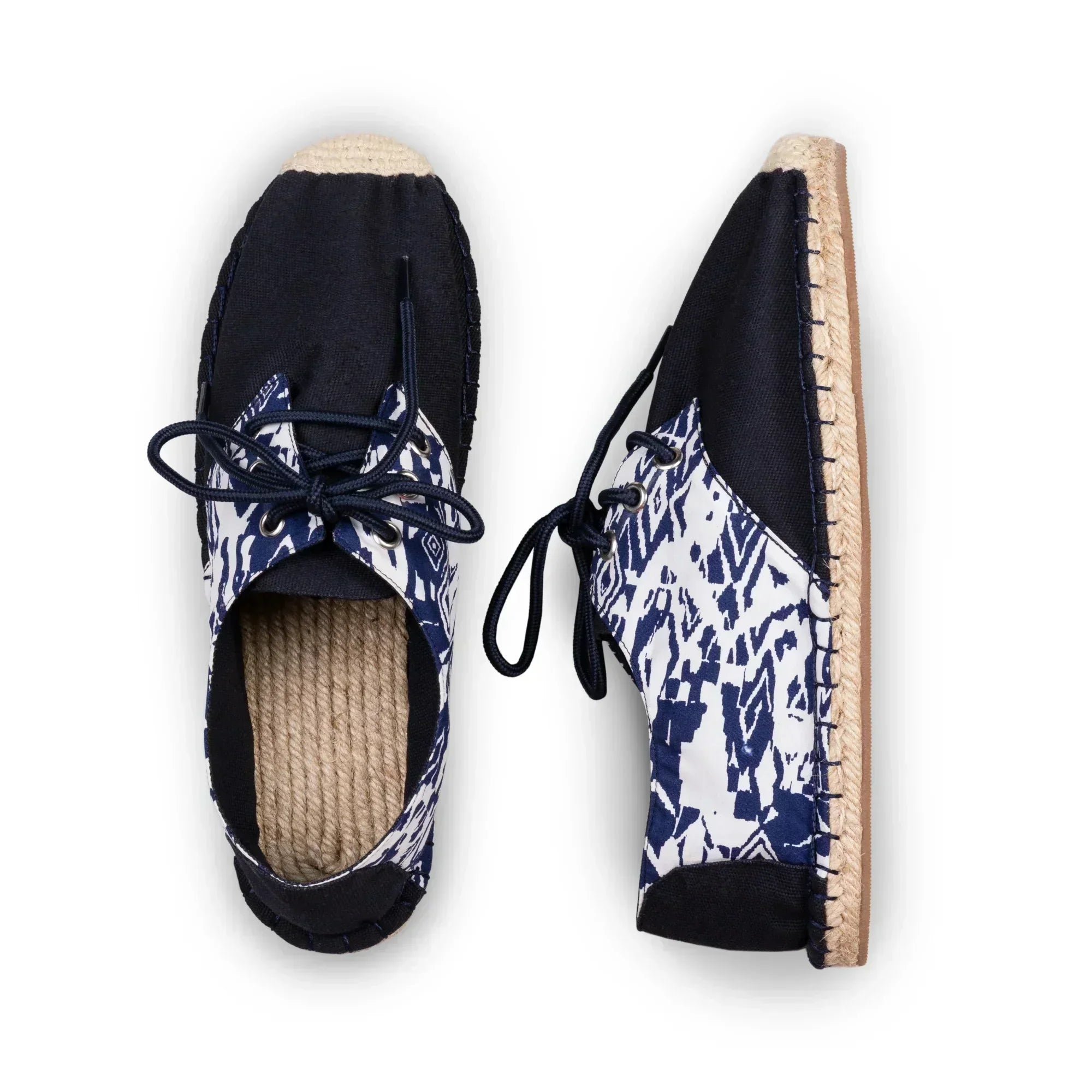Blue Lace Up Espadrilles Unisex view from Top