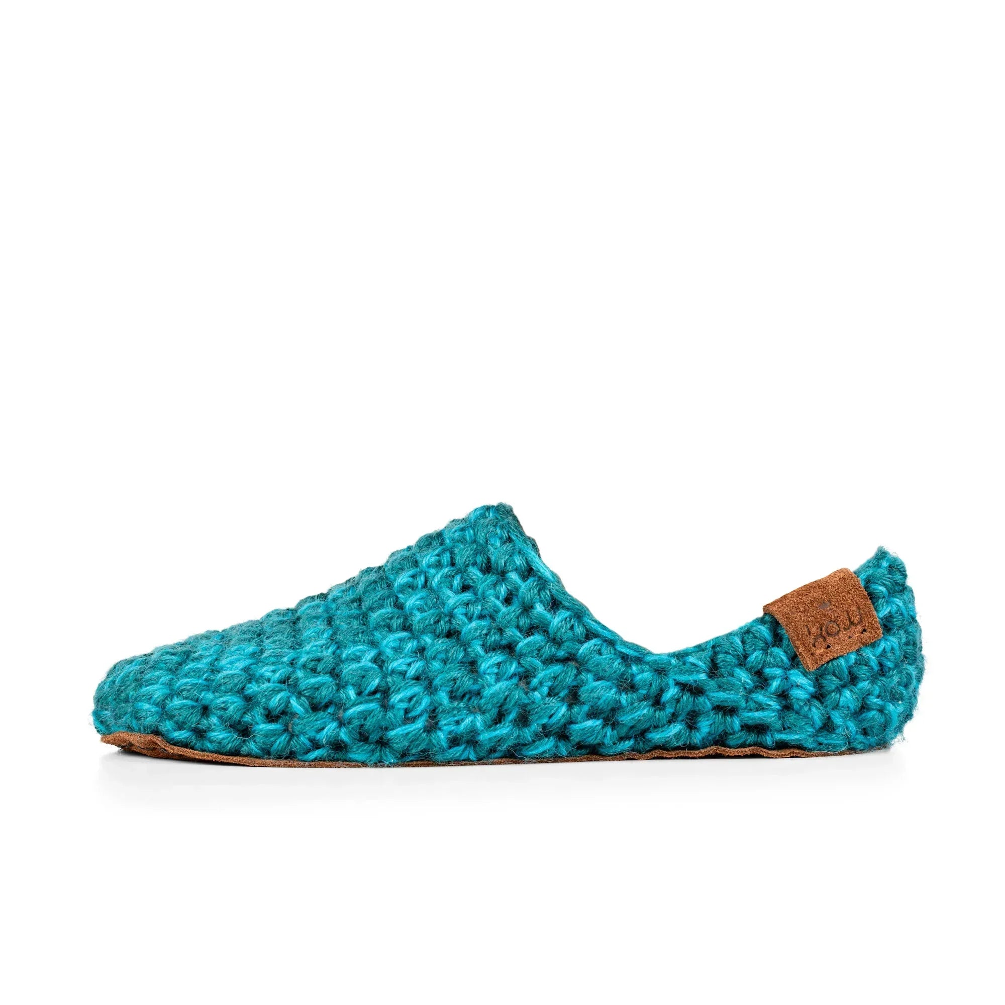Glacier Teal Original Wool Slippers by Kingdom of Wow_side view