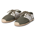 Khaki Green Lace up Espadrilles Unisex (Side View)