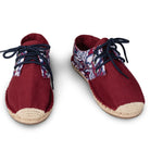 Red Womens Lace Up Espadrilles (front view)