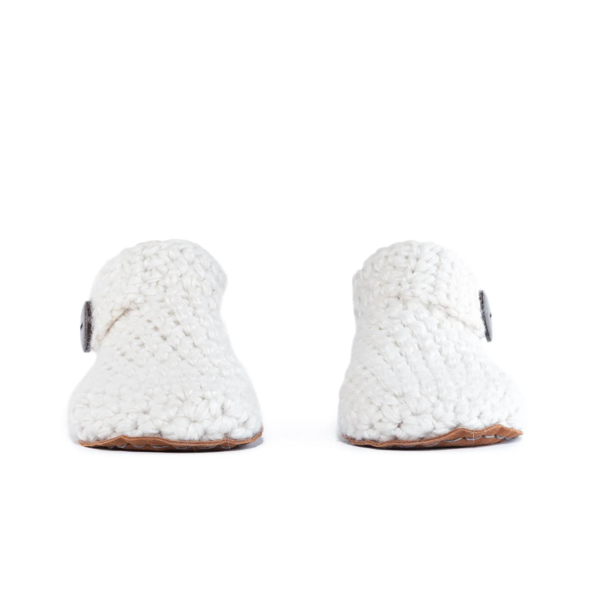White Ankle Bootie Wool Slippers by Kingdom of Wow_front view