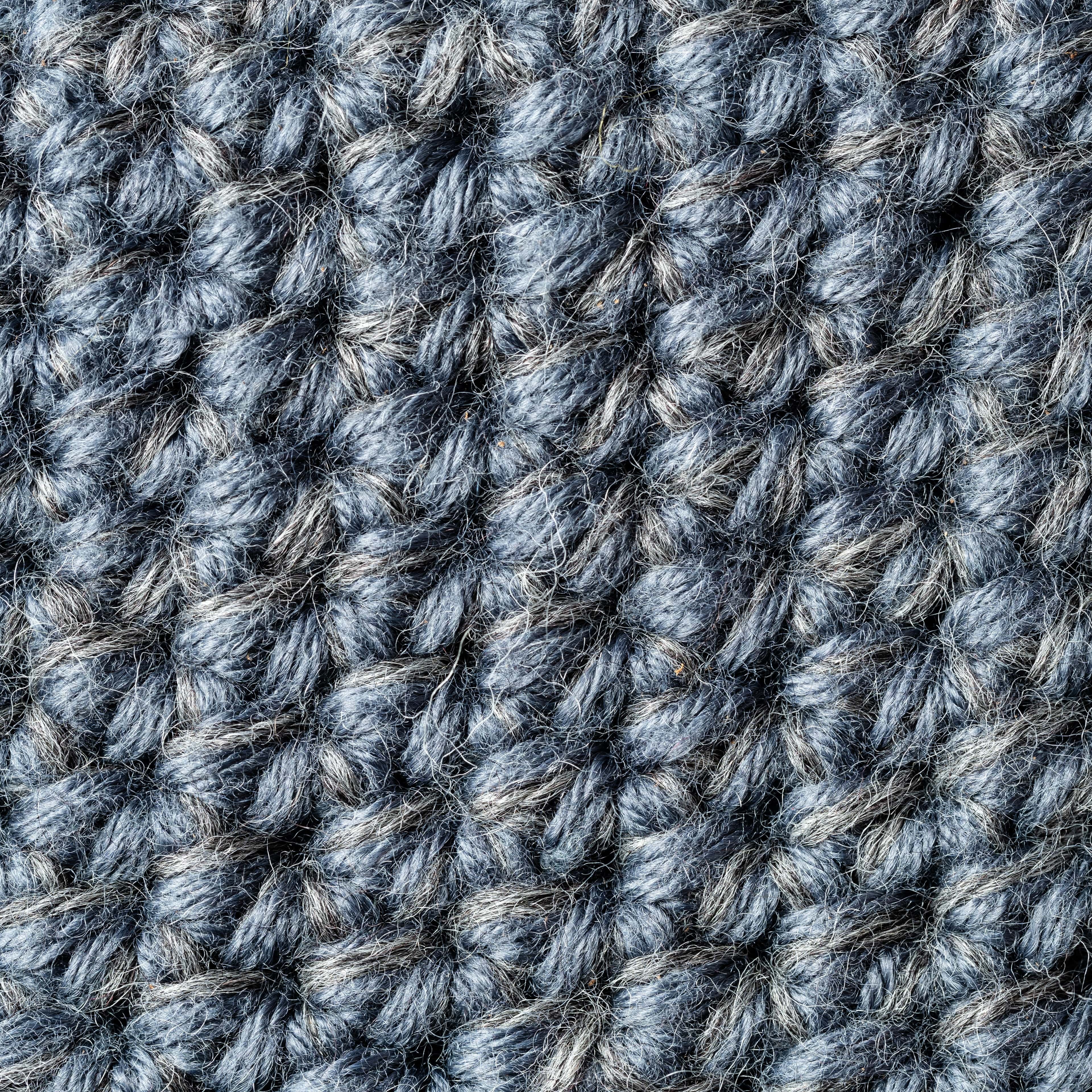 Zoom in of Charcoal Gray Wool Crocheted Material