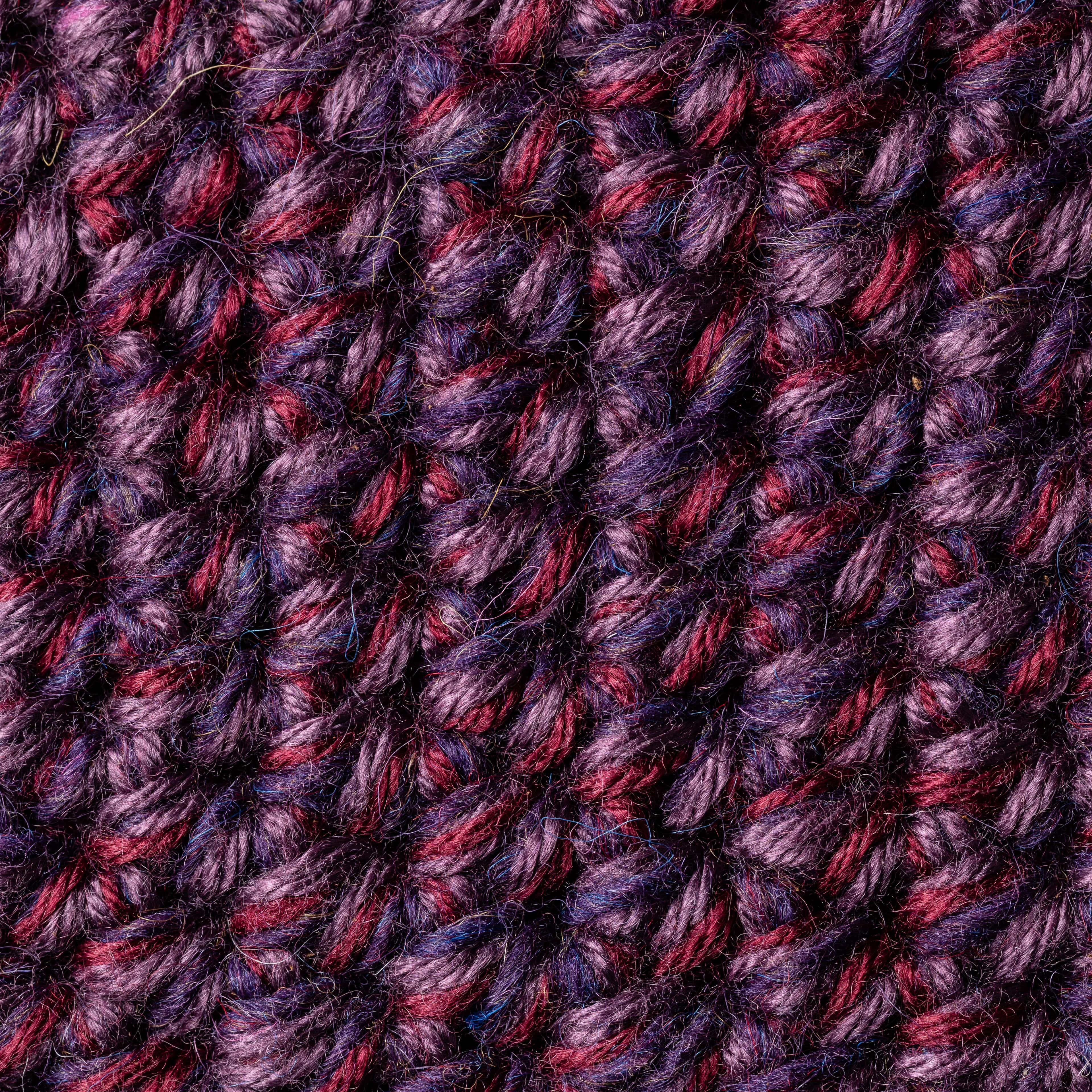 Zoom in of Lavender Purple Wool Crocheted Material