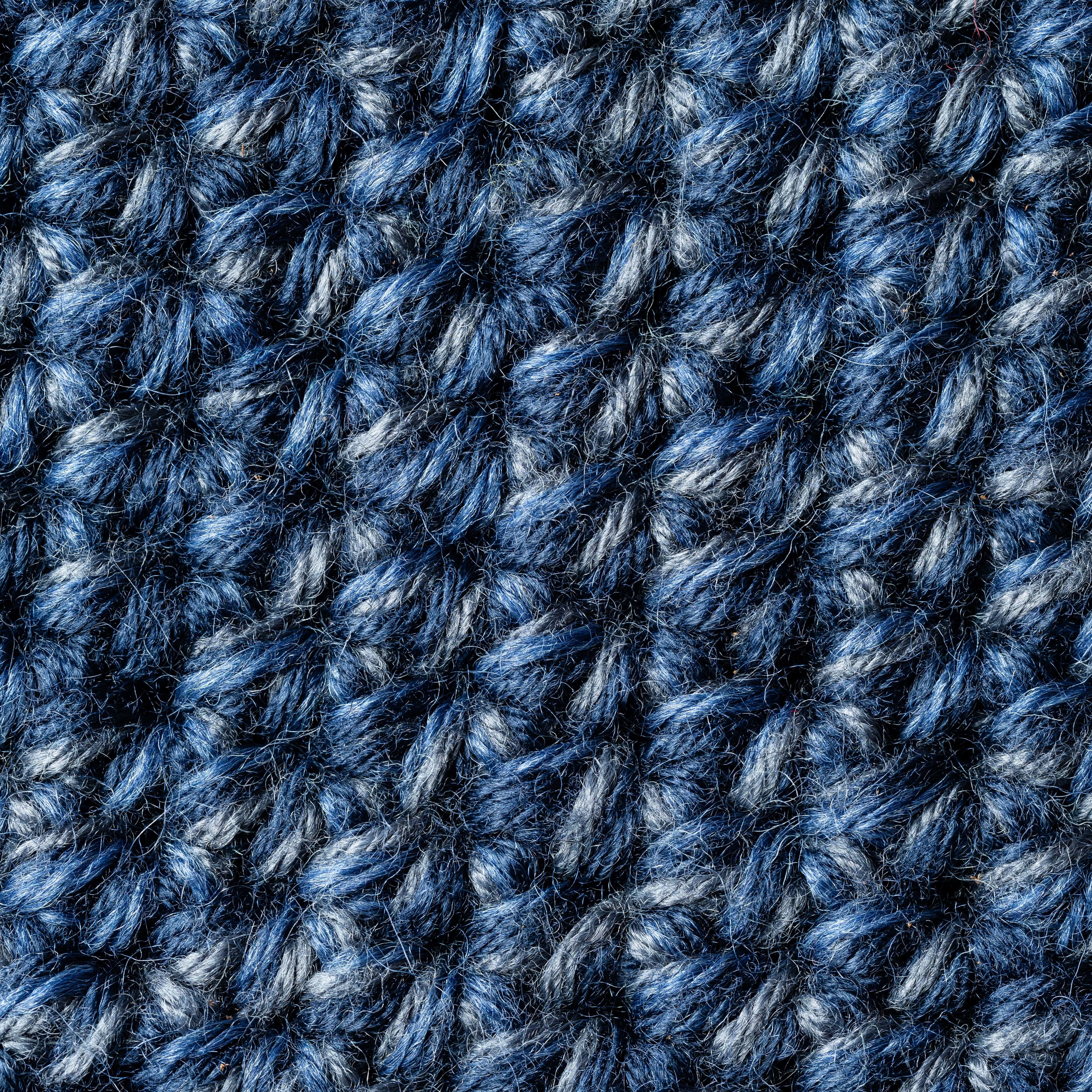 Zoom in of Midnight Blue Wool Crocheted Material
