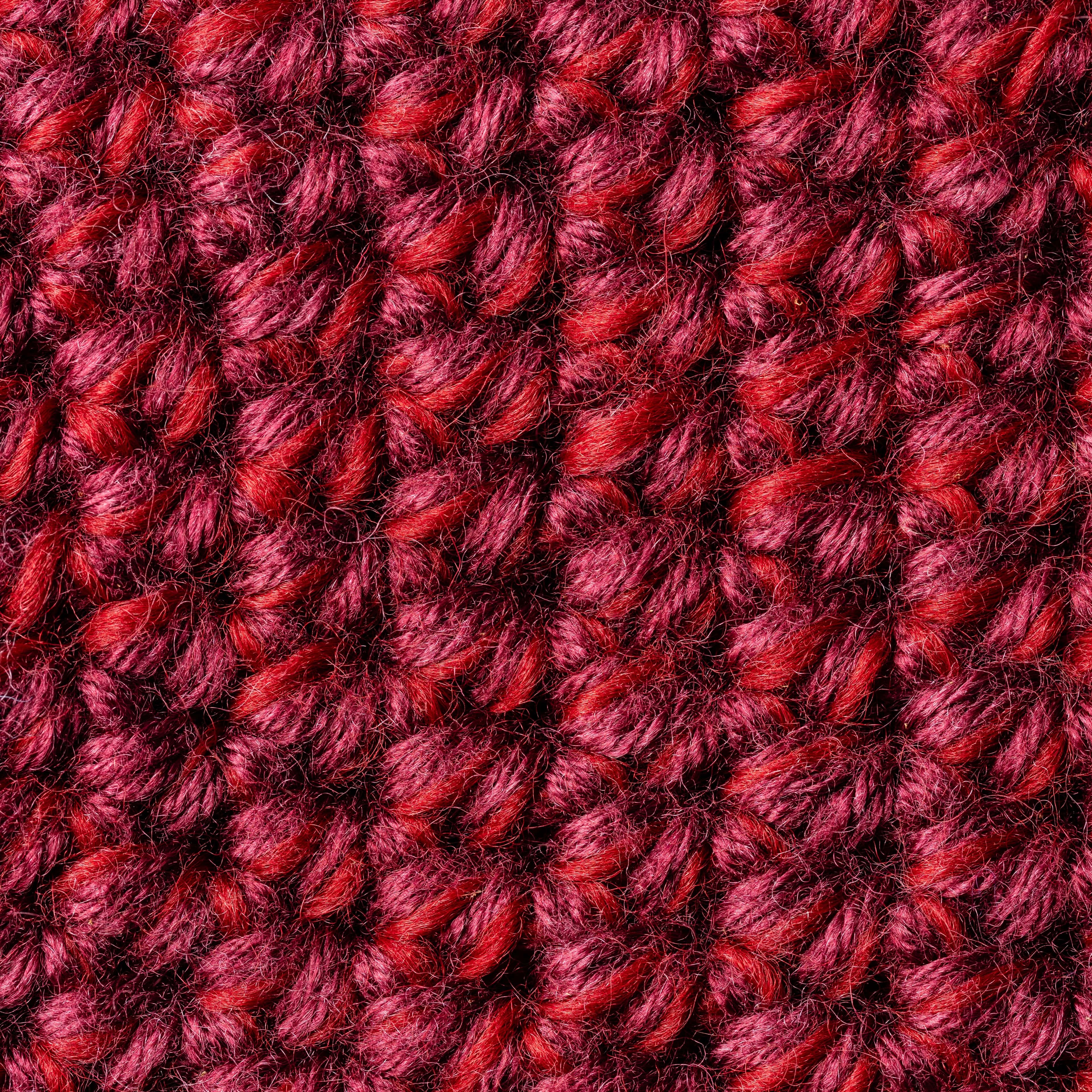 Zoom in of Mulberry Red Wool Crocheted Material