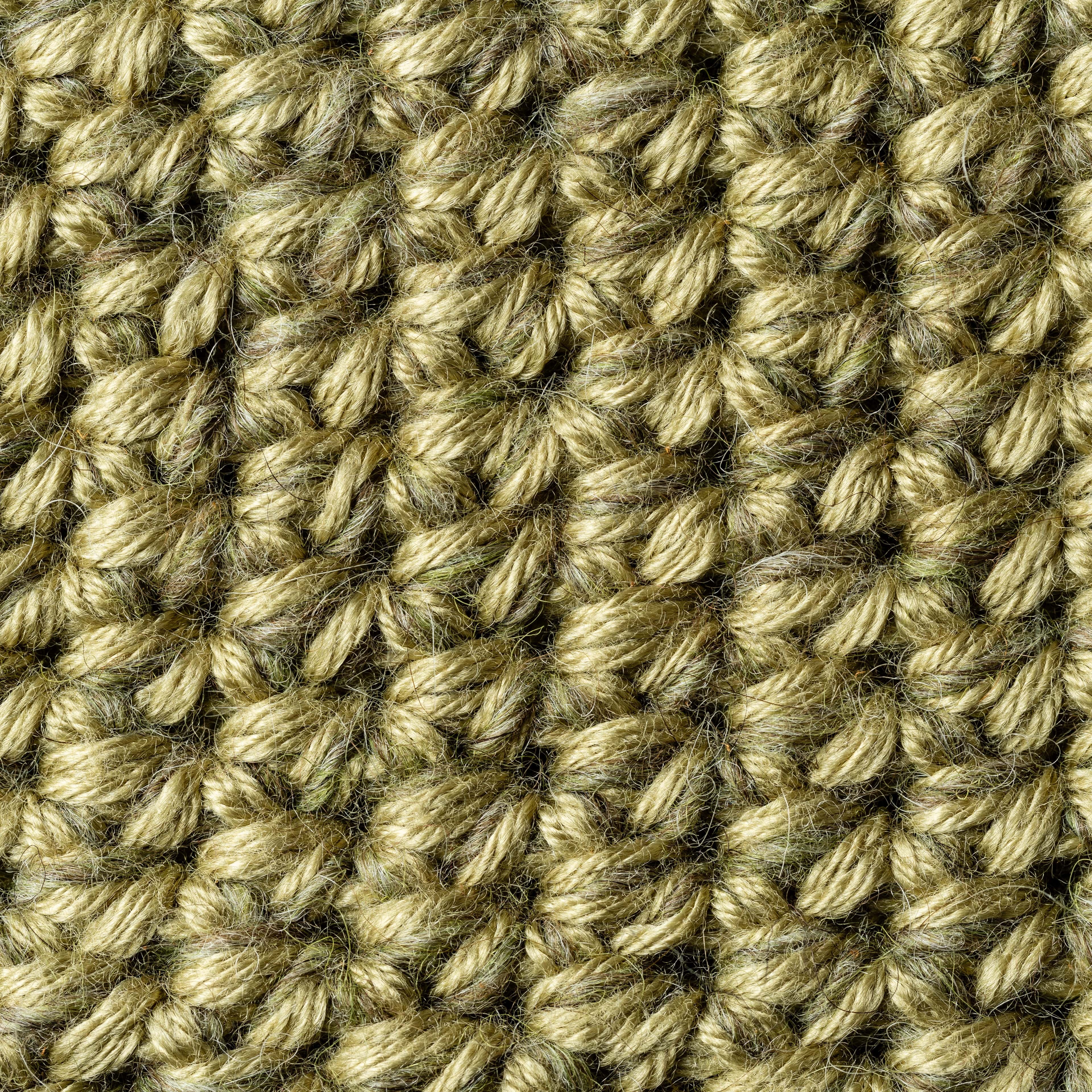 Zoom in of Winter Moss Green Wool Crocheted Material