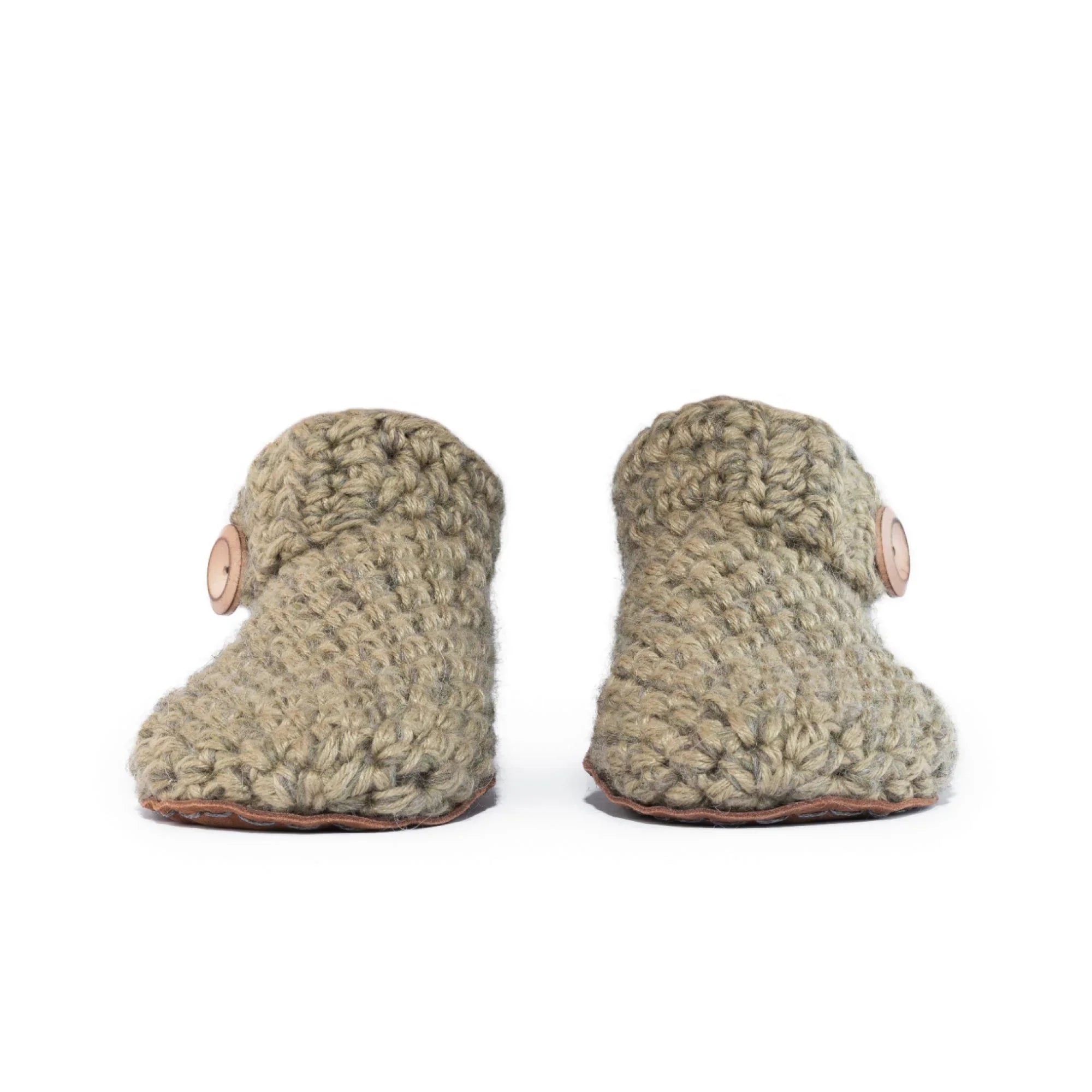 Green Ankle Bootie Wool Slippers by Kingdom of Wow_front view