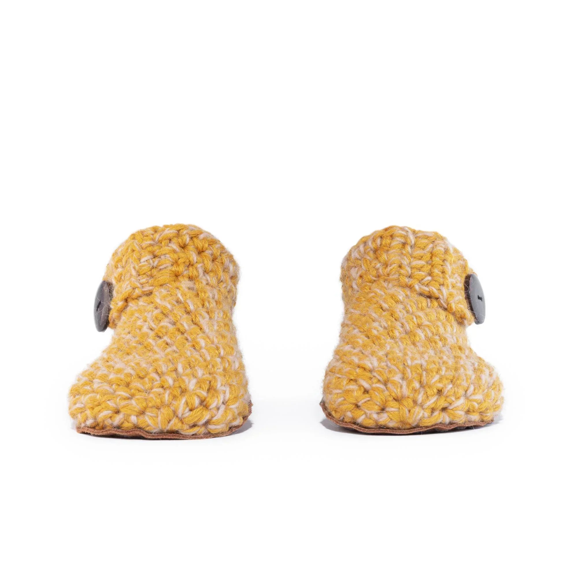 Yellow Ankle Bootie Wool Slippers by Kingdom of Wow_front view