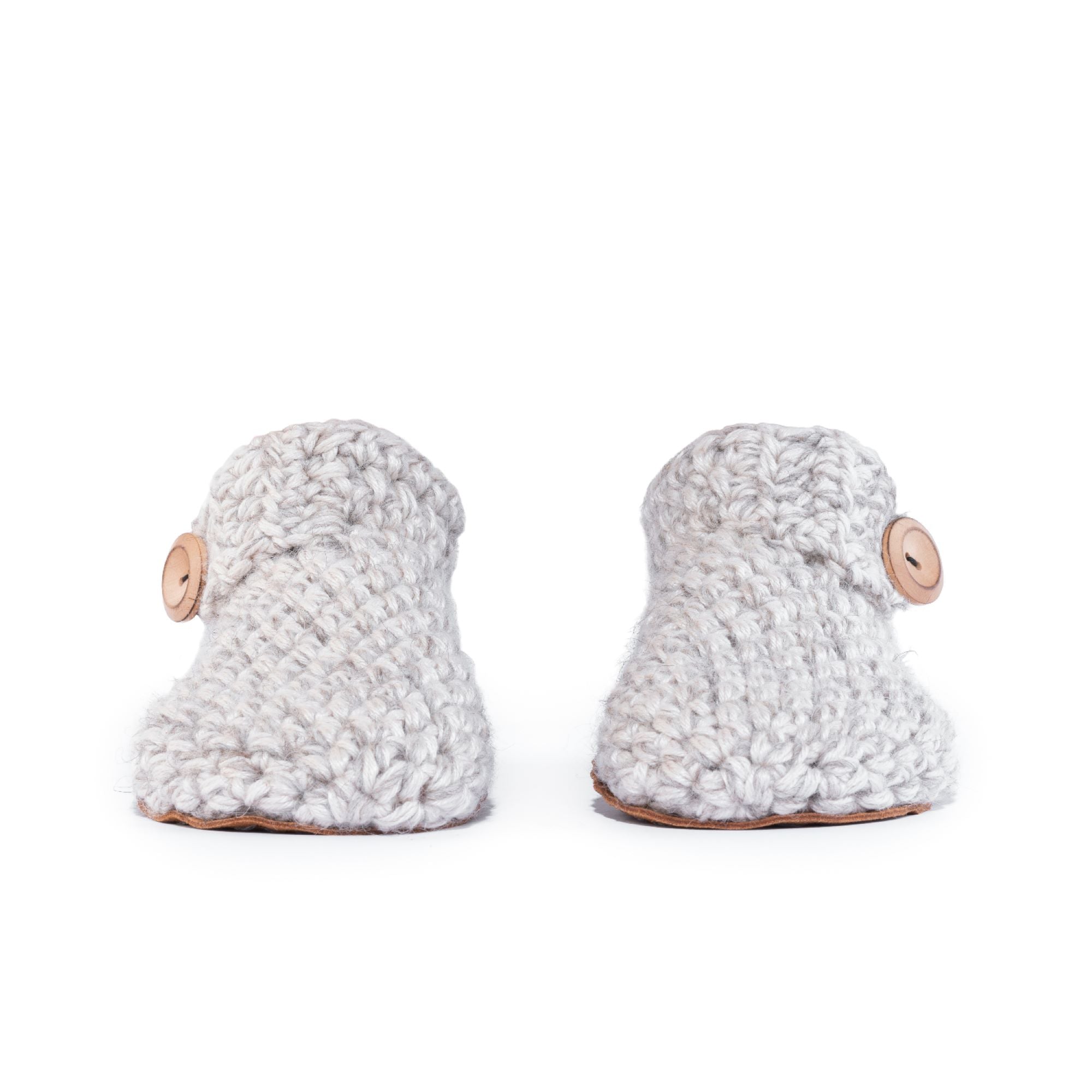 Beige Ankle Bootie Wool Slippers by Kingdom of Wow_front view