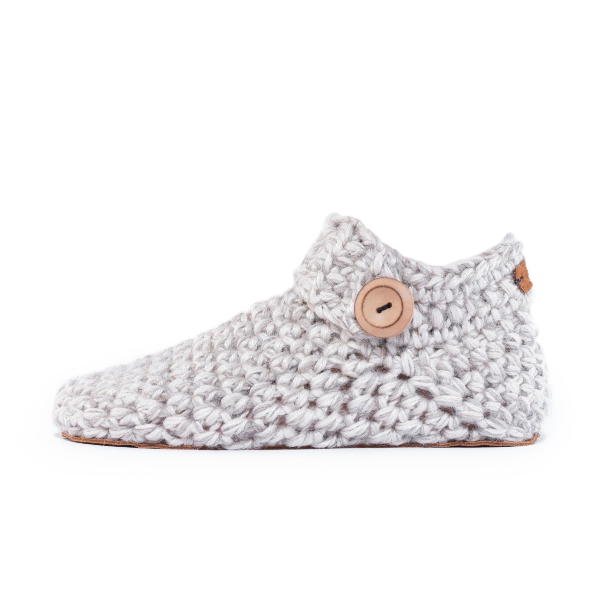 Beige Ankle Bootie Wool Slippers by Kingdom of Wow_side view