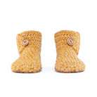 Classic butterscotch yellow high top bootie wool slipper (front)