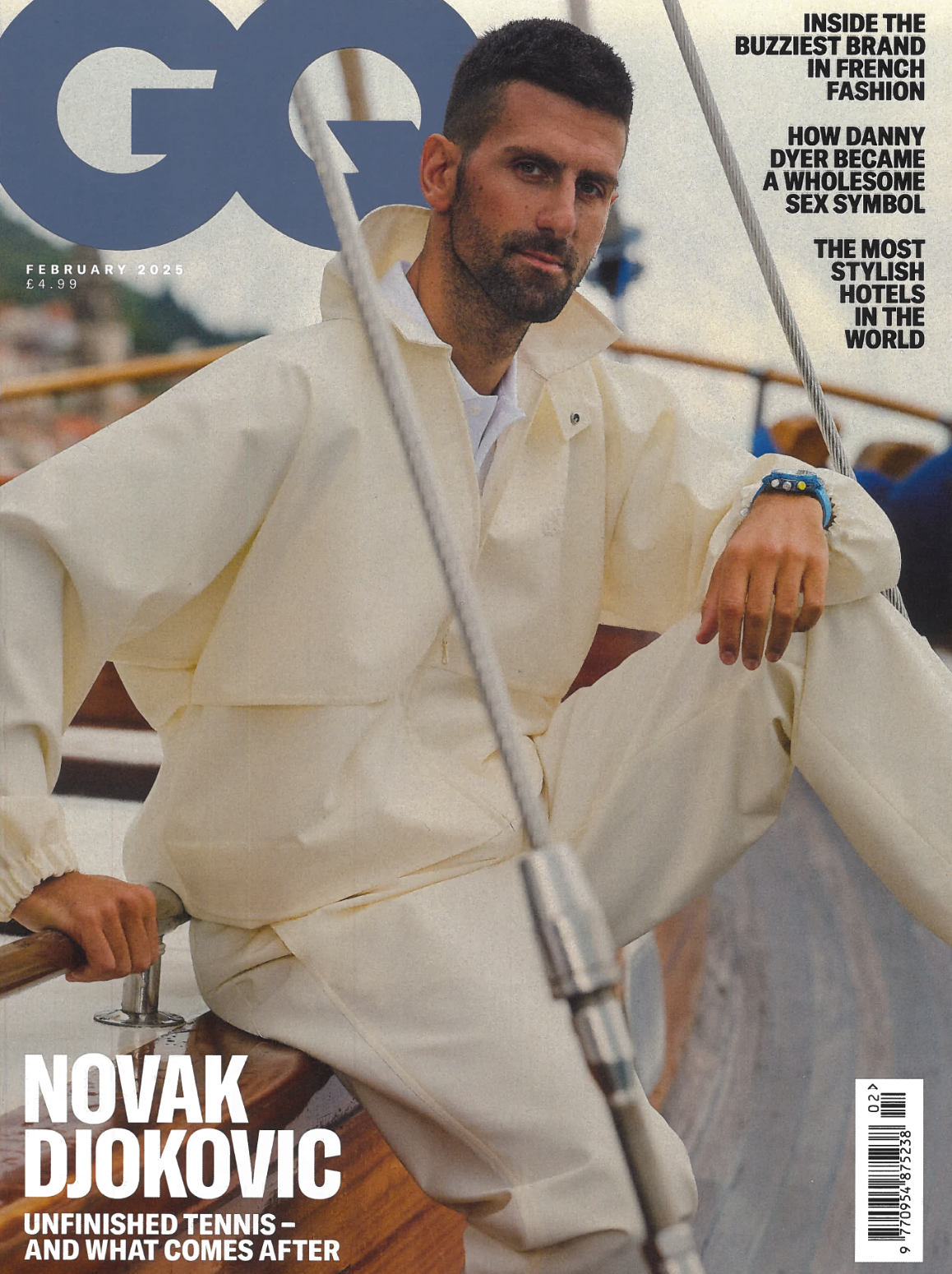 GQ UK magazine cover with Novak Djokovic February 2025