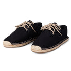 Black Lace Up Espadrilles Unisex view from side