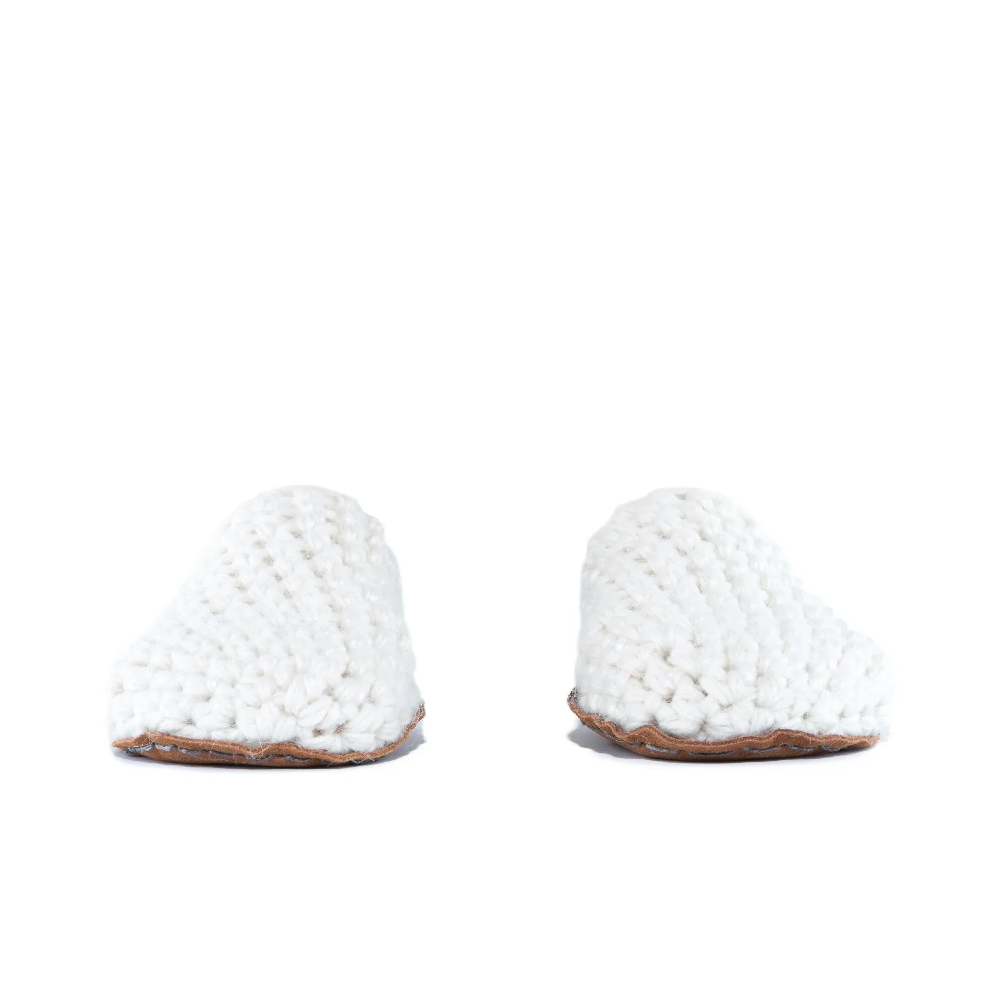 White Original Wool Slippers By Kingdom of Wow_front view
