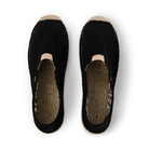Pair of black espadrilles for women with jute sole on a white background
