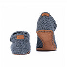 Gray Ankle Bootie Wool Slippers with leather soles by Kingdom of Wow_back view