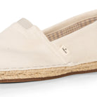 Handmade espadrilles for men in off white cotton canvas_close up