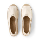 Handmade espadrilles for men in off white cotton canvas_top view