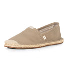 Handmade espadrilles for men in taupe cotton canvas_side view