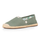 Handmade espadrilles for men in green cotton canvas_side view