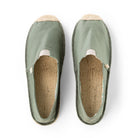 Handmade espadrilles for men in green cotton canvas_top view