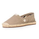Handmade espadrilles for women in taupe cotton canvas_side view