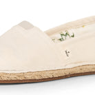 Handmade espadrilles for women in off white cotton canvas_close up