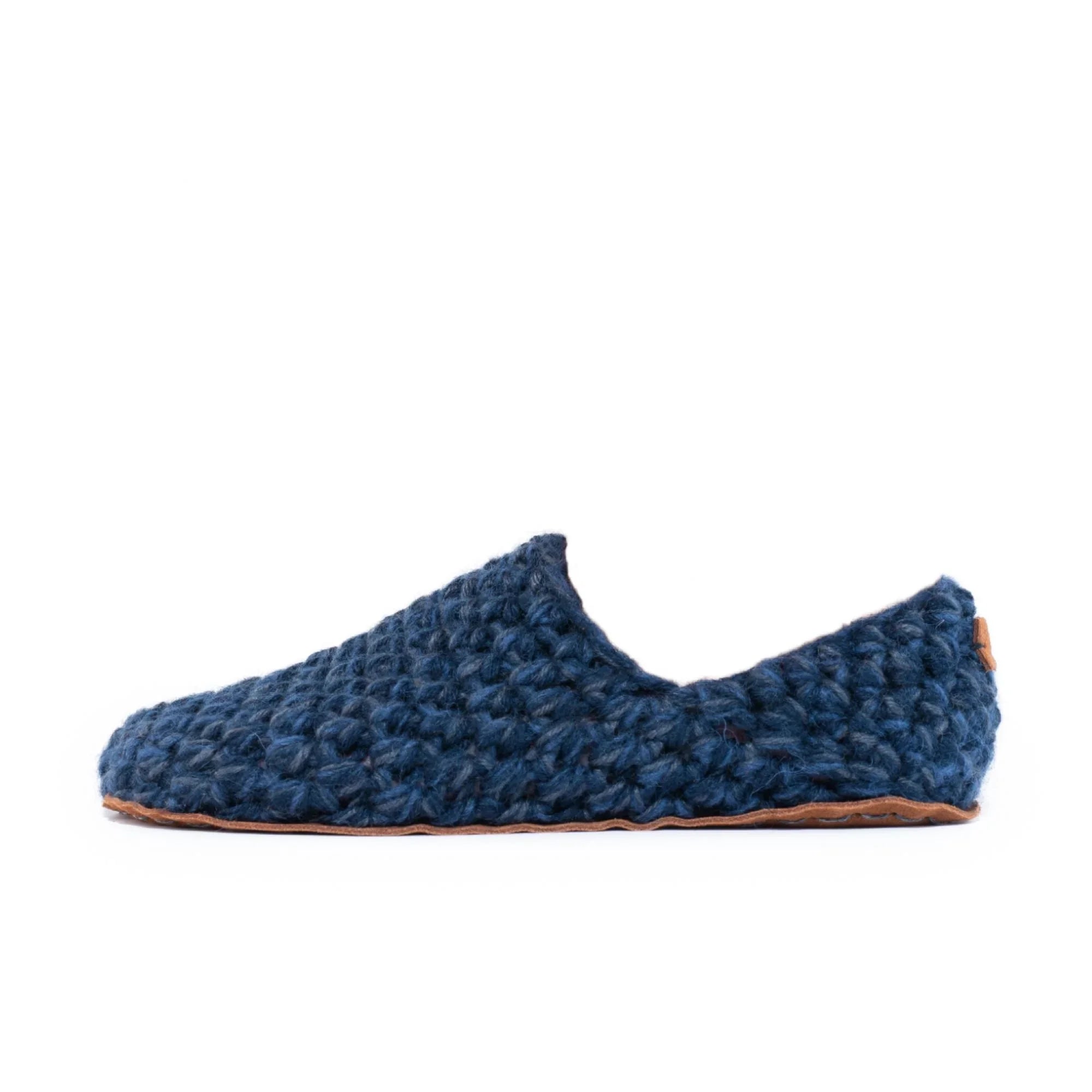 Blue original wool slippers by Kingdom of Wow_side view