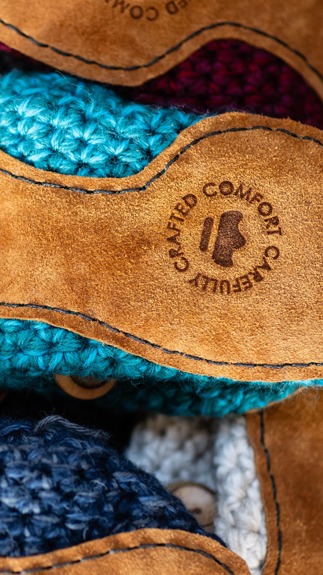 Glacier Teal Bootie Slippers, Woman walking on wooden floor