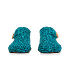 Teal Ankle Bootie Wool Slippers by Kingdom of Wow_front view