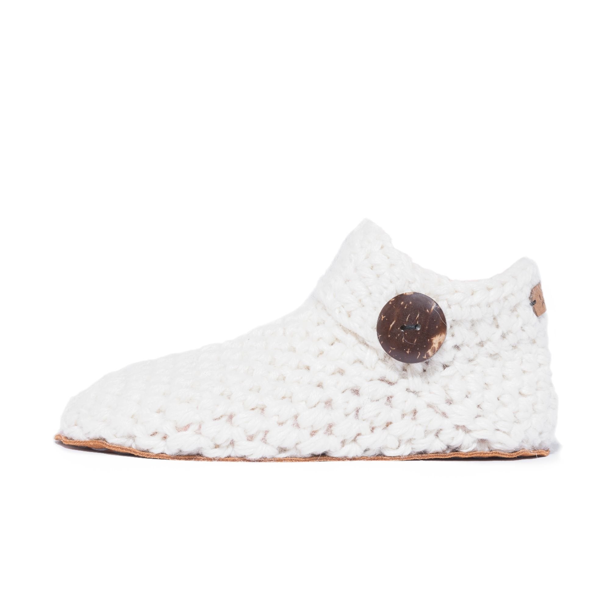 White Ankle Bootie Wool Slippers by Kingdom of Wow_side view