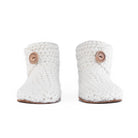 Classic white high top bootie wool slipper by Kingdom of Wow_front view