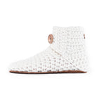 Classic white high top bootie wool slipper by Kingdom of Wow_side view