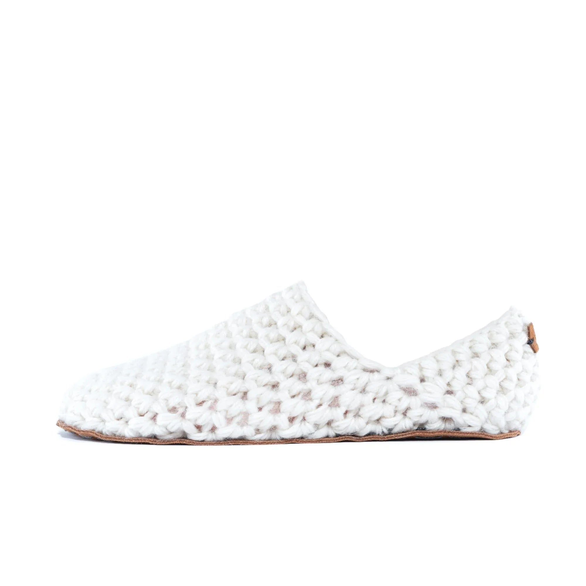 White Original Wool Slippers By Kingdom of Wow_side view