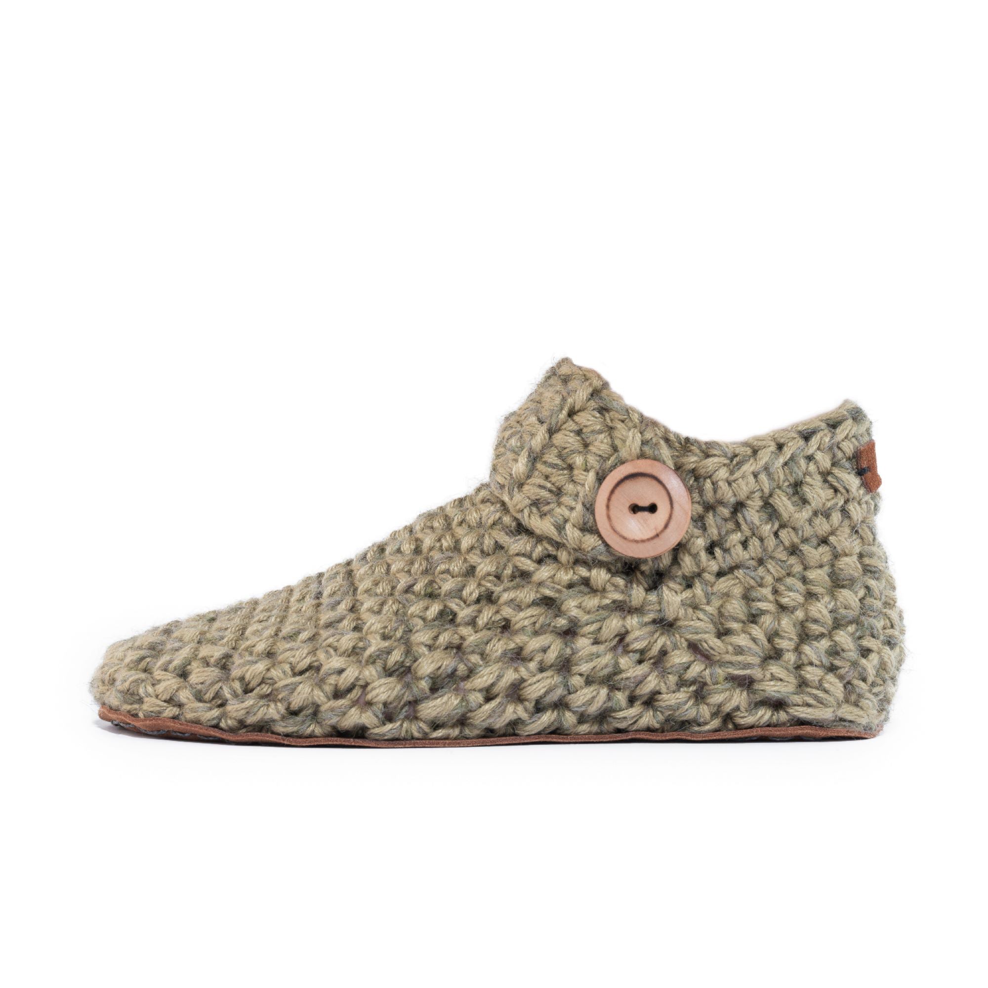 Green Ankle Bootie Wool Slippers by Kingdom of Wow_side view