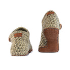 Green Ankle Bootie Wool Slippers with leather soles by Kingdom of Wow_back view