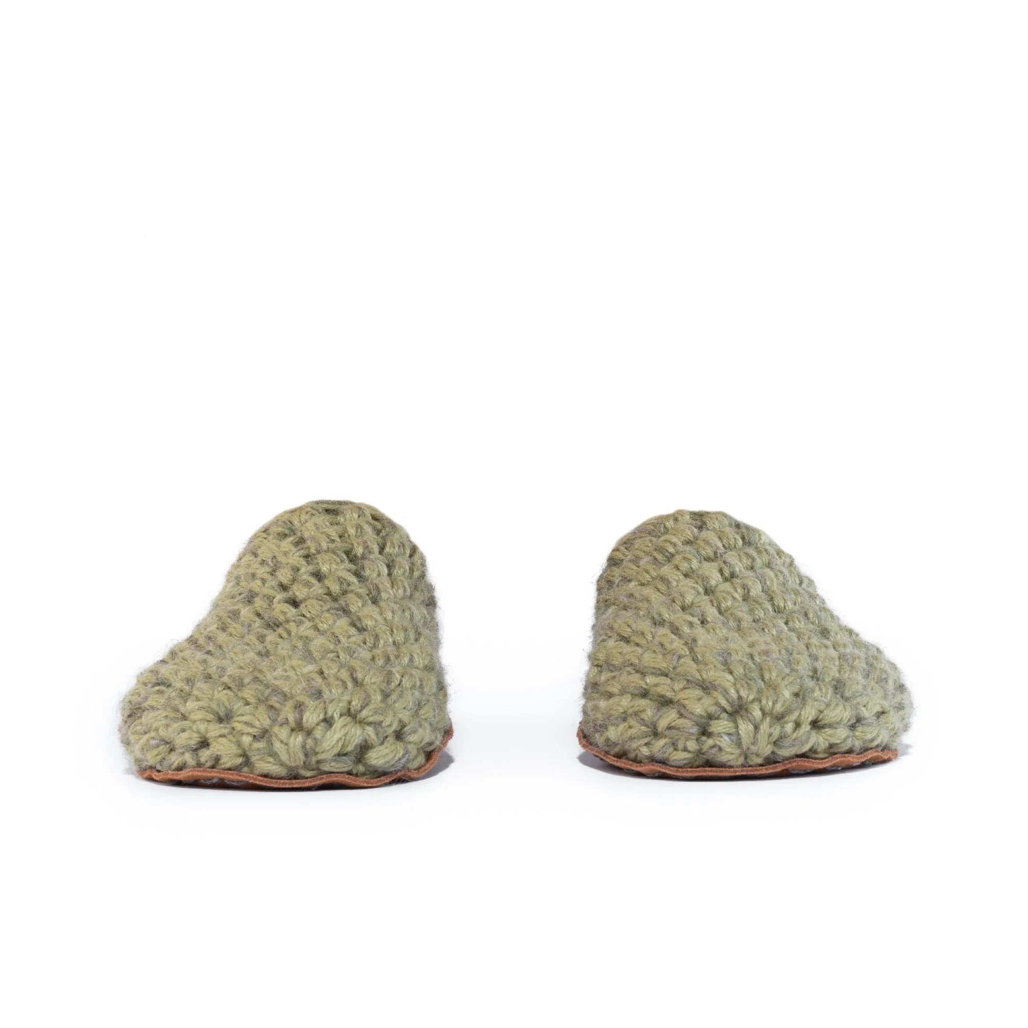 Green_original wool slippers by Kingdom of Wow_front view