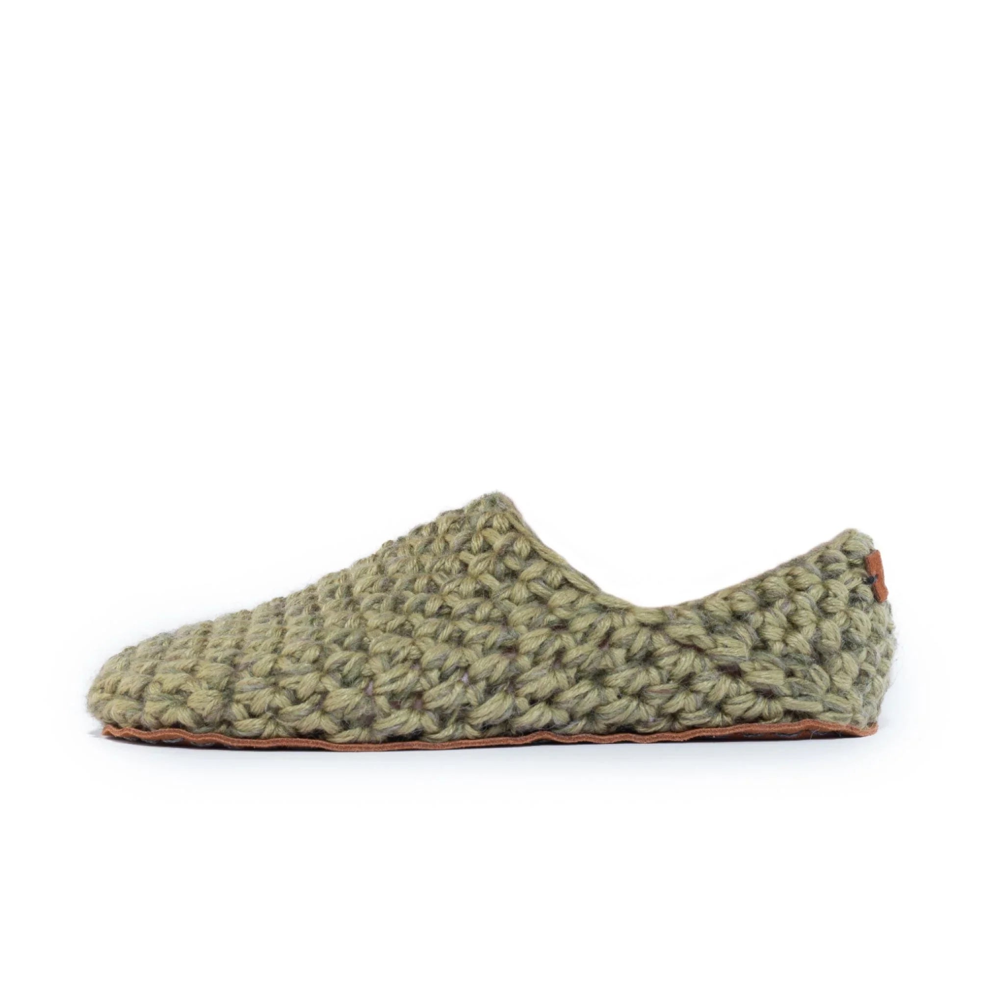 Green_original wool slippers by Kingdom of Wow_side view
