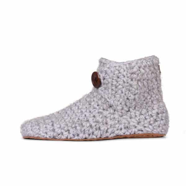 Soft Gray High Top Wool Slippers for Men and Women