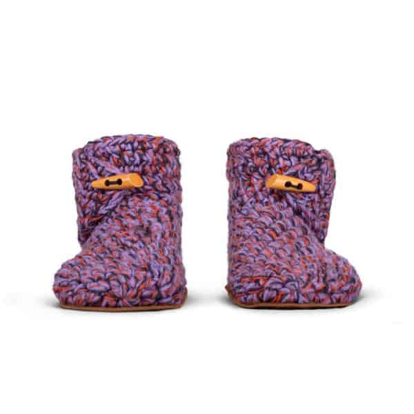 So 70s Purple Wool Slippers for Women