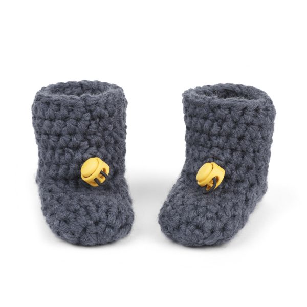 Charcoal Gray Bamboo Wool Baby Booties for Newborns