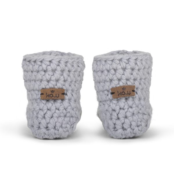 Soft Gray Bamboo Wool Baby Booties for Newborns