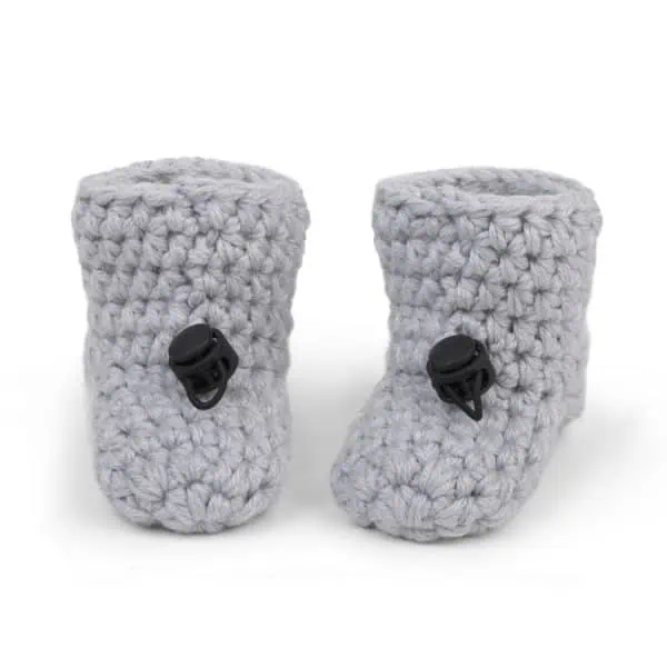 Soft Gray Bamboo Wool Baby Booties for Newborns