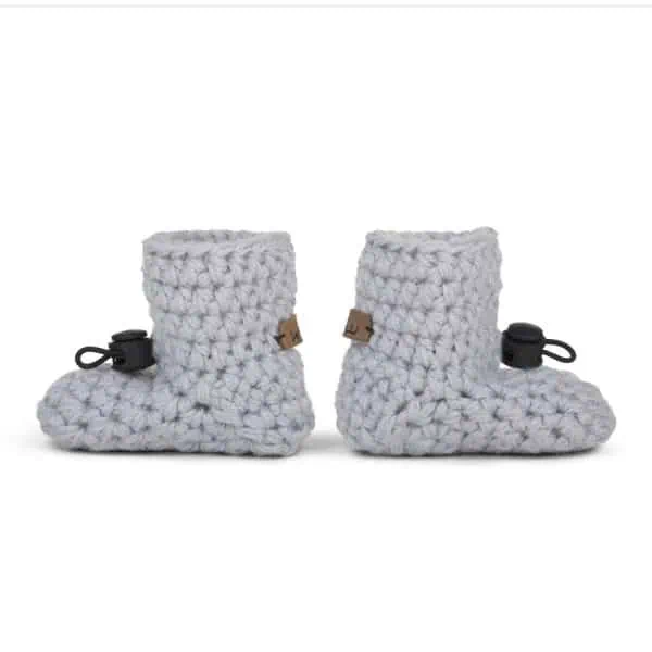 Soft Gray Bamboo Wool Baby Booties for Newborns