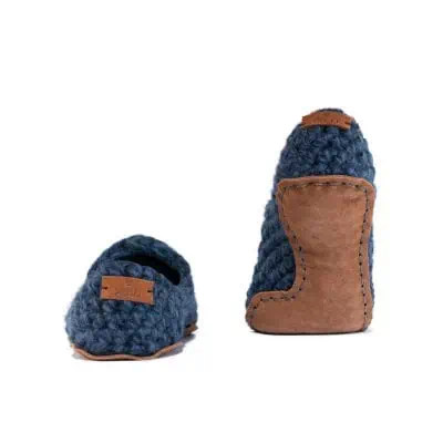 Midnight Blue Wool Bamboo Slippers