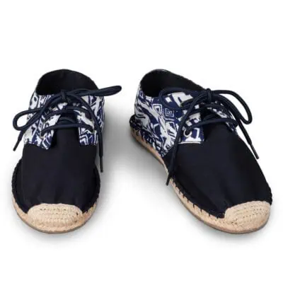 Lace Up Blue Tribal Espadrilles for Men