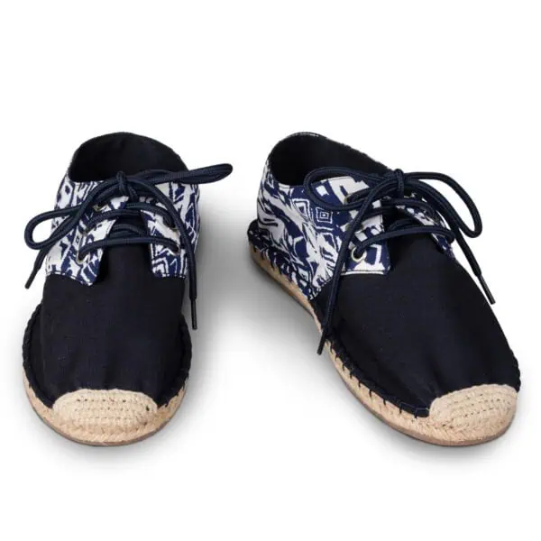 Blue Tribal Espadrille Sneakers Handmade by Kingdom of Wow