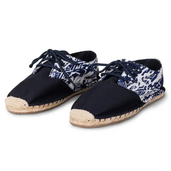 Blue Tribal Espadrille Sneakers Handmade by Kingdom of Wow